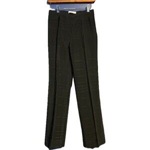 Prada Womens Creased Straight Leg Ribbed Dress Pants Black Trendy Size EUR 40